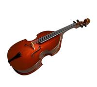 Introti Mini contrabbasso in legno con supporto e arco, mini strumento musicale da collezione, decorazione per la casa, ornamento per ufficio, libreria, laurea, insegnante di musica