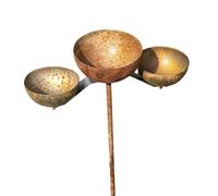 Introti Paletto da giardino arrugginito con pali per uccelli, facile da installare, per prato, cortile, patio, paesaggistica, decorazione esterna