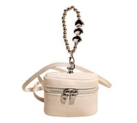 Introti PU Pelle Donne Portatile Rossetto Trucco Borsa di Colore Solido Semplice Cassa Del Trasduttore Auricolare Carino Mini Bocca Rossetto Borse Outdoor Viaggi, bianco, casual