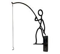 Introti Staffa per piante da appendere all'aperto riutilizzabile bastone in metallo uomo gancio per piante forma astratta in ferro battuto fiore rack per prato/giardino portico decorazione
