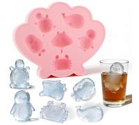 Introti Stampo per cubetti di ghiaccio con forme di vita marina, facile da rilasciare, per congelatore, casa, cucina, bevande, cocktail, caffè