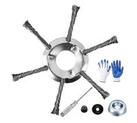 Introti Testa per decespugliatore a gas, in filo di acciaio, per mangiatore di erbacce a gas, testa di ricambio per decespugliatore per erba da giardino, muschio Rovo, diametro interno 2,5 cm