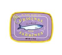 Introti Trousse per cosmetici a forma di lattina di sardine, graziosa e morbida borsa per il trucco con cerniera, borsa da bagno portatile multifunzione da viaggio per le vacanze del fine settimana