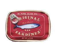 Introti Trousse per cosmetici a forma di lattina di sardine, graziosa e morbida borsa per il trucco con cerniera, borsa da bagno portatile multifunzione da viaggio per le vacanze del fine settimana