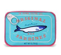 Introti Trousse per cosmetici a forma di lattina di sardine, graziosa e morbida borsa per il trucco con cerniera, borsa da bagno portatile multifunzione da viaggio per le vacanze del fine settimana