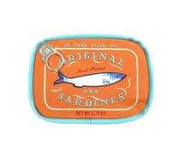 Introti Trousse per cosmetici a forma di lattina di sardine, graziosa e morbida borsa per il trucco con cerniera, borsa da bagno portatile multifunzione da viaggio per le vacanze del fine settimana