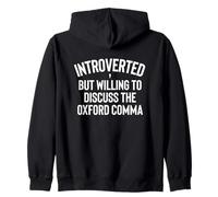 Introverso ma disposto a discutere della virgola di Oxford. Felpa con Cappuccio