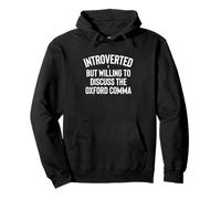 Introverso ma disposto a discutere della virgola di Oxford. Felpa con Cappuccio