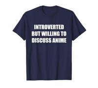 Introverso ma disposto a discutere di Anime Maglietta, Uomo, Navy, M