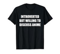 Introverso ma disposto a discutere di Anime Maglietta, Uomo, Nero, 3XL