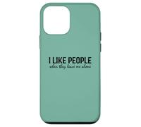 Introvert Funny quote I like people when they leave me alone Custodia per iPhone 12 mini
