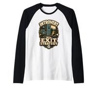 Introvert with Exit Strategy Umorismo Limiti Maglia con Maniche Raglan