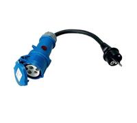 IntuiFlex Adattatore da campeggio corrente 30 cm CEE Powerlight - Adattatore CEE Schuko indicatore di tensione - H07RN-F 3G2,5 - Resistente agli spruzzi d'acqua IP44 - Cavo adattatore/cavo adattatore