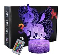 INTUPGD Luce Notturna Unicorno per Bambini, 16 Cambia Colore con Telecomando Touch, Regali di Compleanno per Ragazzi e Ragazze