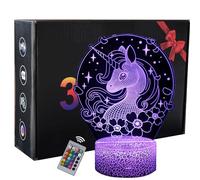 INTUPGD Luce Notturna Unicorno per Bambini, 16 Cambia Colore con Telecomando Touch, Regali di Compleanno per Ragazzi e Ragazze