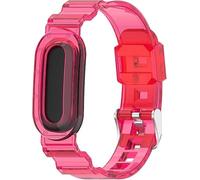 inturino per orologio in morbido silicone compatibile con Google itbit Air, cinturino regolabile, cinturino di ricambio per orologio in TPU traslucido in stile gelatina dai colori vivaci (Rosso rosa)