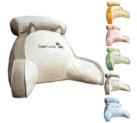 INUIYBU Bedside Sofa Pillow Backrest, Cuscino da Lettura per Letto e Divano con Poggiatesta, Cuscino da Lettura con Supporto Lombare, Comodo Schienale Cuscino con Braccioli, Ottimo per Leggere