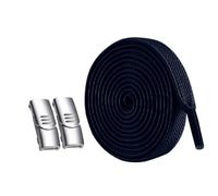 inupon Lacci piatti elastici senza lacci, con fibbia magnetica in metallo color argento, sostituzione, per scarpe da ginnastica per bambini e adulti, Marina Militare, 100