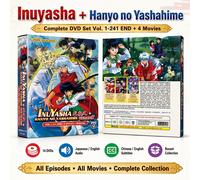 Inuyasha + Hanyo no Yashahime Set DVD Completo Vol. 1-24/1 con 4 Film