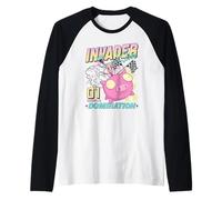 Invader Zim 01 World Domination Zim & Gir Racing Over Pig Maglia con Maniche Raglan