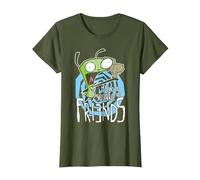 Invader Zim G.I.R Me And The Squirrel Are Friends Funny Logo Maglietta, Donna, Oliva, M