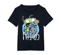 Invader Zim G.I.R Me And The Squirrel Are Friends Funny Logo Maglietta, Donna Plus-Size, Nero, 2X