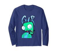 Invader Zim Gir Holding Earth Cute Takeover Mission Maglia a Manica