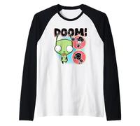 Invader Zim Gir in Dog Suit Doom Piggy Robot Circles Maglia con Maniche Raglan