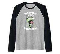 Invader Zim Gir You Are all Doomed Splatter Grunge Maglia con Maniche Raglan