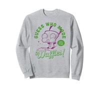 Invader Zim Guess Who Made Waffles! Gir Distressed Felpa