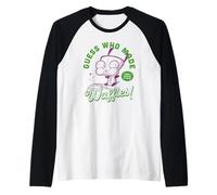 Invader Zim Guess Who Made Waffles! Gir Distressed Maglia con Maniche Raglan