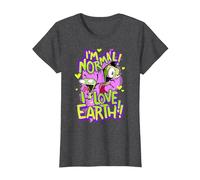 Invader Zim I'm Normal I Love Earth Day Maglietta, Donna, Grigio Scuro, M