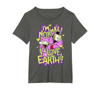 Invader Zim I'm Normal I Love Earth Day Maglietta, Donna Plus-Size, Asfalto, 3X