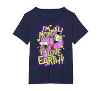 Invader Zim I'm Normal I Love Earth Day Maglietta, Donna Plus-Size, Navy, 5X