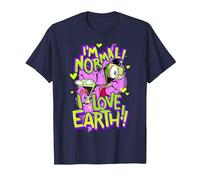 Invader Zim I'm Normal I Love Earth Day Maglietta, Uomo, Navy, XL