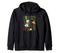 Invader Zim Riding Gir Retro Neon Doodle Mayhem Felpa con Cappuccio