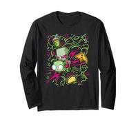 Invader Zim Riding Gir Retro Neon Doodle Mayhem Maglia a Manica