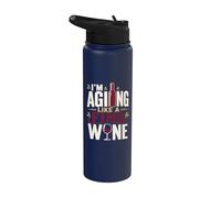Invecchiare come un buon bevitore di vino Vino Compleanno Stainless Steel Insulated Water Bottle