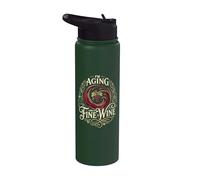 Invecchiare come un buon bevitore di vino Vino Compleanno Stainless Steel Insulated Water Bottle