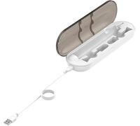 INVEES Custodia caricabatterie portatile per spazzolino elettrico Philips Sonicare Diamond-Clean (bianco, cavo USB da 1 m)