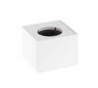 INVEES Stazione di Drapeau de Microfono Portatile Moulage per Iniezione Cubo Intervista Boîte Micro Logo (Blanc)