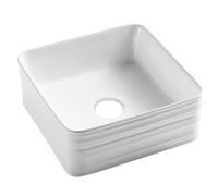 Invena Akte lavabo 38x38 cm quadrata da appoggio bianco lucida CE-54-K01