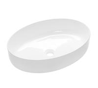 Invena Astri lavabo 55x41 cm ovale da appoggio bianco lucida CE-30-001