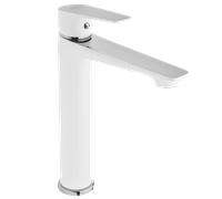 Invena Dokos rubinetto per lavabo verticale bianco BU-19-W02