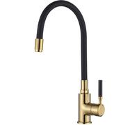Invena Glamour rubinetto da cucina verticale nero-oro/oro antico BZ-02-L17