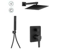 Invena Glamour set doccia da incasso con soffione nero BS-02-0K4