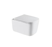 Invena Malaga vaso wc con copriwater a discesa lenta sospeso senza brida con scarico a vortice bianco lucida CE-96-001