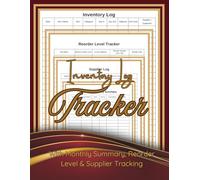 Inventory Log Tracker: With Monthly Summary, Reorder Level & Supplier Tracking | Additional lined pages included for notes, planning, and personalized tracking.