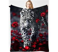 Invernale Termiche Coperte Flanella Leopardi Grigi 220x240, ZQ2915 | Pile Che non Perde Peli Coperta, Lavabile in Lavatrice, per Campeggio Viaggi, Facile Manutenzione, per Adolescenti Adulti