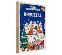 Invernali auguri di Natale | dalla Valle Croce | Targa in legno | 30 cm x 40 cm